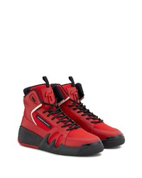 Baskets montantes en cuir rouges Giuseppe Zanotti