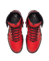 Baskets montantes en cuir rouges Giuseppe Zanotti