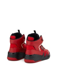 Baskets montantes en cuir rouges Giuseppe Zanotti