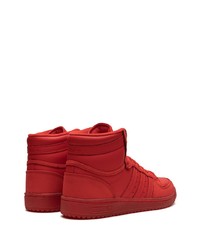 Baskets montantes en cuir rouges adidas