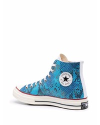 Baskets montantes en cuir turquoise Converse