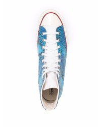 Baskets montantes en cuir turquoise Converse