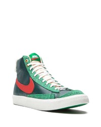 Baskets montantes en cuir vert foncé Nike