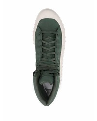 Baskets montantes en cuir vert foncé Y-3