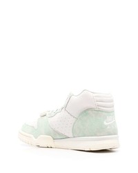 Baskets montantes en cuir vert menthe Nike