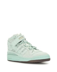 Baskets montantes en cuir vert menthe adidas