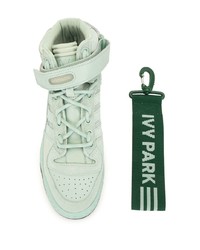 Baskets montantes en cuir vert menthe adidas