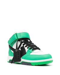 Baskets montantes en cuir vertes Off-White