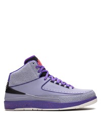 Baskets montantes en cuir violet clair Jordan