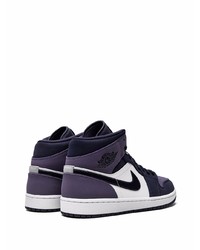 Baskets montantes en cuir violettes Jordan