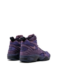 Baskets montantes en cuir violettes Nike