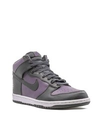 Baskets montantes en cuir violettes Nike