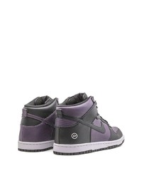 Baskets montantes en cuir violettes Nike