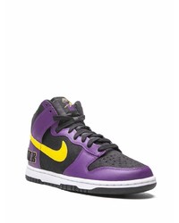 Baskets montantes en cuir violettes Nike