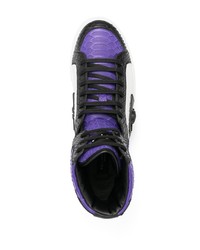 Baskets montantes en cuir violettes Philipp Plein