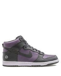 Baskets montantes en cuir violettes Nike