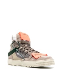 Baskets montantes en daim beiges Off-White