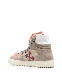 Baskets montantes en daim beiges Off-White