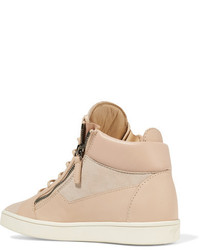 Baskets montantes en daim beiges Giuseppe Zanotti