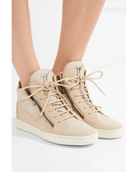 Baskets montantes en daim beiges Giuseppe Zanotti