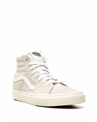 Baskets montantes en daim beiges Vans