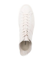 Baskets montantes en daim blanches Tom Ford