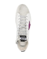 Baskets montantes en daim blanches Golden Goose