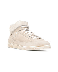 Baskets montantes en daim blanches Saint Laurent