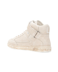 Baskets montantes en daim blanches Saint Laurent