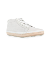 Baskets montantes en daim blanches Bottega Veneta