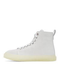 Baskets montantes en daim blanches Giuseppe Zanotti