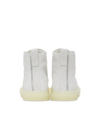 Baskets montantes en daim blanches Giuseppe Zanotti