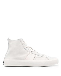 Baskets montantes en daim blanches Tom Ford