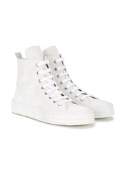 Baskets montantes en daim blanches Ann Demeulemeester