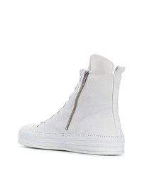 Baskets montantes en daim blanches Ann Demeulemeester