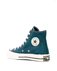 Baskets montantes en daim bleu canard Converse