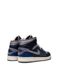 Baskets montantes en daim bleu marine Jordan