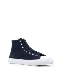 Baskets montantes en daim bleu marine Paul Smith