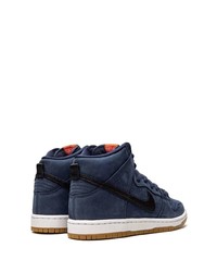 Baskets montantes en daim bleu marine Nike