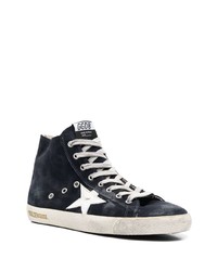 Baskets montantes en daim bleu marine Golden Goose