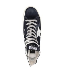 Baskets montantes en daim bleu marine Golden Goose