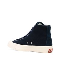 Baskets montantes en daim bleu marine Visvim