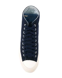 Baskets montantes en daim bleu marine Visvim