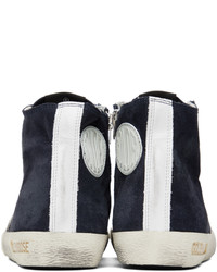 Baskets montantes en daim bleu marine Golden Goose