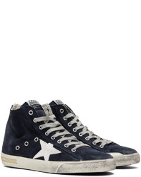 Baskets montantes en daim bleu marine Golden Goose