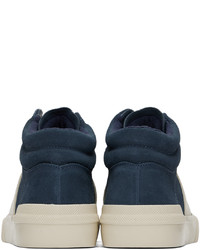 Baskets montantes en daim bleu marine Veja