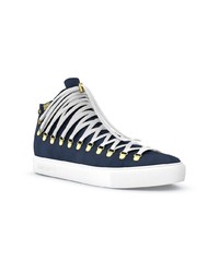 Baskets montantes en daim bleu marine Swear