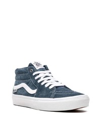 Baskets montantes en daim bleu marine Vans