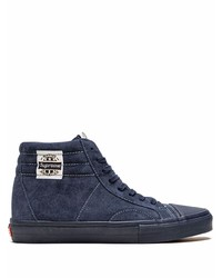 Baskets montantes en daim bleu marine Vans