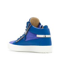 Baskets montantes en daim bleues Giuseppe Zanotti Design